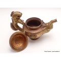 Théière tibétaine Dragon en cuivre et laiton Artisanat tibétain bouddhiste TH4