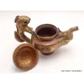Théière tibétaine Dragon en cuivre et laiton - Artisanat tibétain bouddhiste