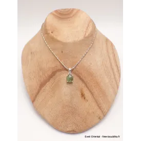 Pendentif Cyanite verte facettée ronde - Bijoux en Cyanite