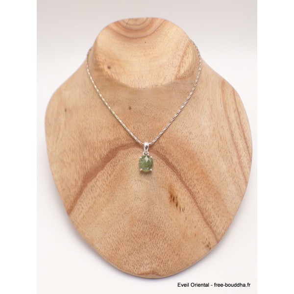 Pendentif Cyanite verte facettée ronde Bijoux en Cyanite Verte PAC79.1
