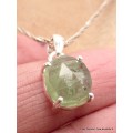 Pendentif Cyanite verte facettée ronde Bijoux en Cyanite Verte PAC79.1