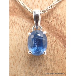 Pendentif Cyanite bleue facettée forme ovale Pendentifs pierres naturelles AW19.4