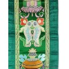 Tenture bouddhiste 8 signes auspicieux verte Tentures tibétaines Bouddha HQTEN6