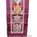 Tenture bouddhiste 8 signes auspicieux violine - Tentures bouddhistes
