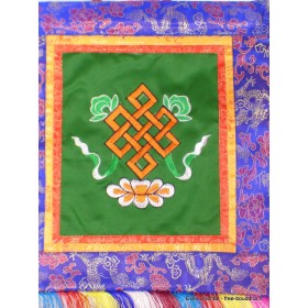 Tenture tibétaine brodée noeud infini divers coloris Tentures tibétaines Bouddha BRO6