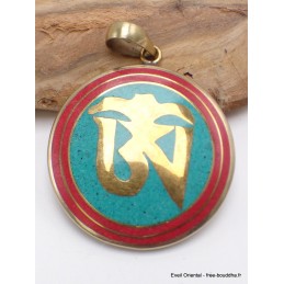 Bijou tibétain pendentif Om réversible Bijoux tibetains bouddhistes ref36