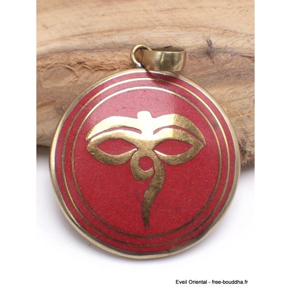 Bijou tibétain pendentif Om réversible Bijoux tibetains bouddhistes ref36
