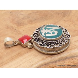 Bijou tibétain pendentif Om pierre fantaisie Bijoux tibetains bouddhistes BHP101.1