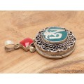 Bijou tibétain pendentif Om pierre fantaisie Bijoux tibetains bouddhistes BHP101.1