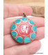 Bijou tibétain pendentif Om turquoise corail Bijoux tibetains bouddhistes WN35
