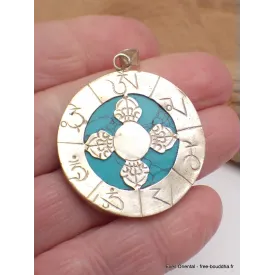 Bijou tibétain pendentif double dorje - Pendentifs tibétains bouddhistes