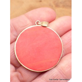 Pendentif tibétain Om sur fond rouge - Pendentifs tibétains bouddhistes