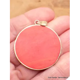Pendentif tibétain Om sur fond rouge - Pendentifs tibétains bouddhistes