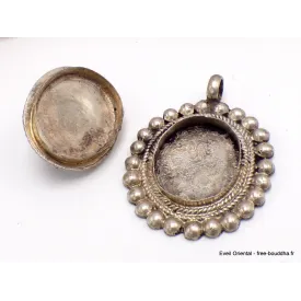 Bijou tibétain pendentif Ghau pierre naturelle - Bijoux tibetains bouddhistes