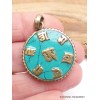 Pendentif tibétain réversible Dorje Mantra Bijoux tibetains bouddhistes BHP104
