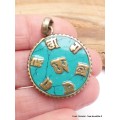 Pendentif tibétain réversible Dorje Mantra Bijoux tibetains bouddhistes BHP104