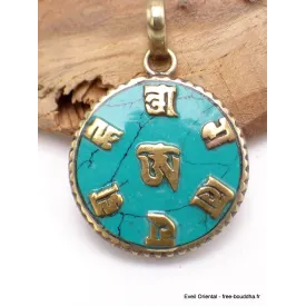 Pendentif tibétain réversible Dorje Mantra - Pendentifs tibétains bouddhistes