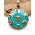 Pendentif tibétain réversible Dorje Mantra Bijoux tibetains bouddhistes BHP104