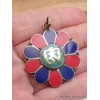 Pendentif tibétain fleur Om Tibétain Bijoux tibetains bouddhistes ref 35.5