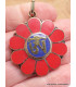 Bijou tibétain fleur imitation corail Bijoux tibetains bouddhistes ref 35.2