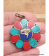 Bijou tibétain pendentif fleur Yeux du Bouddha Bijoux tibetains bouddhistes ref 35.4