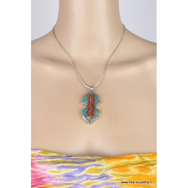Bijou tibétain forme Dordje imitation corail Bijoux tibetains bouddhistes BHP44.4