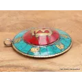 Bijou tibétain pendentif rond Om mantra - Pendentifs tibétains bouddhistes