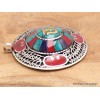 Bijou Pendentif tibétain bouddhiste rond multicolore Bijoux tibetains bouddhistes BHP46.3