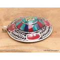 Bijou Pendentif tibétain bouddhiste rond multicolore - Pendentifs tibétains bouddhistes