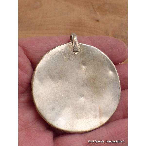 Gros pendentif tibétain Om éclats de pierres Bijoux tibetains bouddhistes BHP46.5