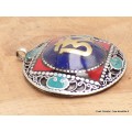 Gros pendentif tibétain Om éclats de pierres Bijoux tibetains bouddhistes BHP46.5