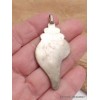 Conque tibétaine pendentif couleur corail Bijoux tibetains bouddhistes ET1.15