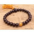 Bracelet tibétain mala bois de rose et ambre Bracelets tibétains bouddhistes BM1