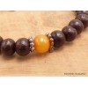 Bracelet tibétain mala bois de rose et ambre Bracelets tibétains bouddhistes BM1