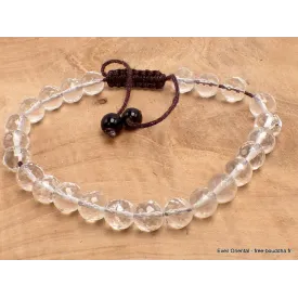 Bracelet tibétaine mala en Cristal de Roche facetté - Bracelets tibétains bouddhistes