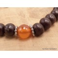 Bracelet tibétain BOIS DE ROSE CORNALINE Bracelets tibétains bouddhistes BM3