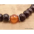Bracelet tibétain BOIS DE ROSE CORNALINE - Bracelets tibétains bouddhistes