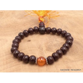 Bracelet tibétain BOIS DE ROSE CORNALINE Bracelets tibétains bouddhistes BM3