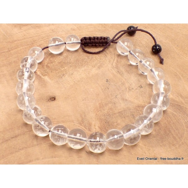 Bracelet tibétain Cristal de Roche facetté Bracelets tibétains bouddhistes BM13