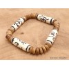 Bracelet tibétain graines de lotus et os Bracelets tibétains bouddhistes ref 93