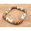 Bracelet tibétain graines de lotus et os Bracelets tibétains bouddhistes ref 93