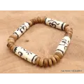 Bracelet tibétain graines de lotus et os - Bracelets tibétains bouddhistes