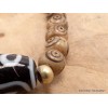 Bracelet tibétain Os sculpté et Dzi Bracelets tibétains bouddhistes BRTIB5
