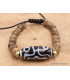 Bracelet tibétain Os sculpté et Dzi Bracelets tibétains bouddhistes BRTIB5
