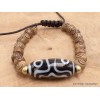 Bracelet tibétain Os sculpté et Dzi Bracelets tibétains bouddhistes BRTIB5