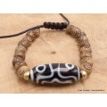Bracelet tibétain Os sculpté et Dzi Bracelets tibétains bouddhistes BRTIB5
