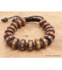 Bracelet tibétain Os de yak brun sculpté Bracelets tibétains bouddhistes BRTIB6