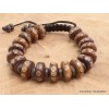 Bracelet tibétain Os de yak brun sculpté Bracelets tibétains bouddhistes BRTIB6
