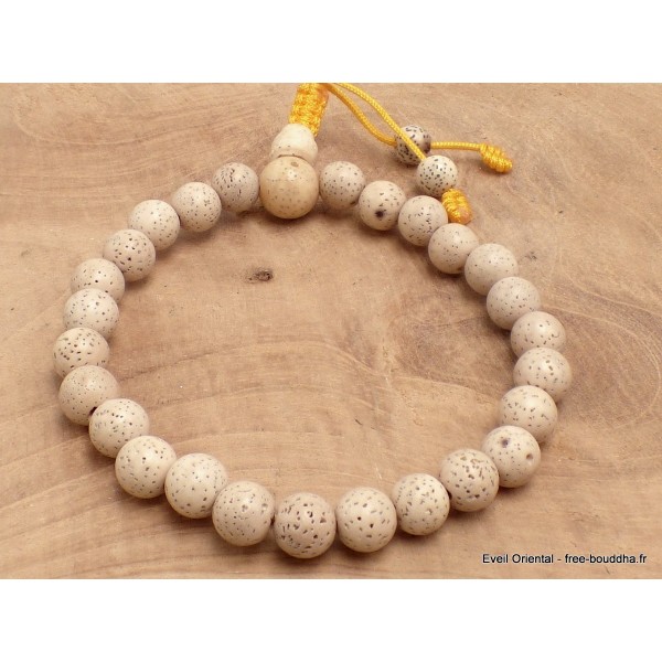 Bracelet tibétain mala Graines de Lotus blanc Bracelet Mala tibétain BM14.2
