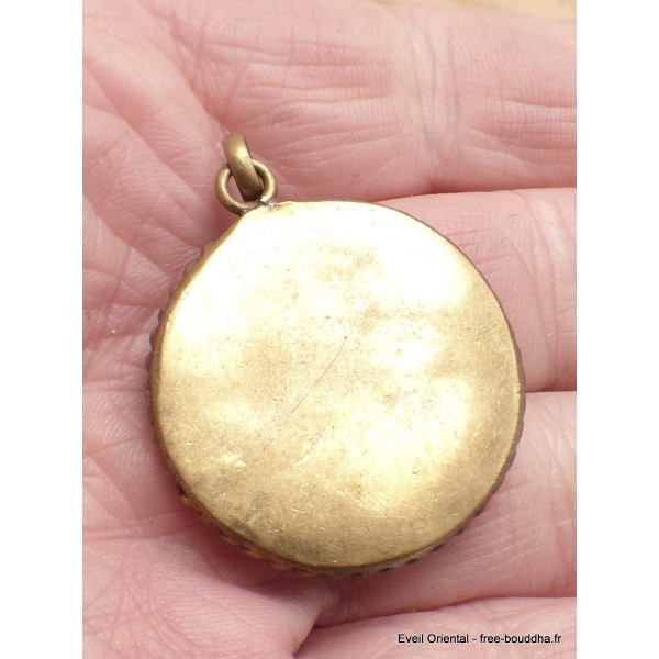 Pendentif tibétain mantra de Chenrezi-dr Bijoux tibetains bouddhistes ref70.1